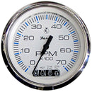 Faria Chesapeake White SS 4" Tachometer w/Systemcheck Indicator - 7,000 RPM (Gas - Johnson/Evinrude Outboard)