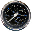 Faria Chesapeake Black SS 2" Water Pressure Gauge - 30 PSI