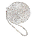 New England Ropes 5/8" X 15' Premium Nylon 3 Strand Dock Line - White w/Tracer