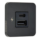 Scanstrut TILE USB-A/USB-C Interior Charging Socket - 12/24V - Black Bezel
