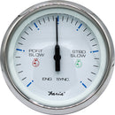 Faria 4" Chesapeake SS White Engine Synchronizer - Dual Gas & Var Ratio Alt Diesel