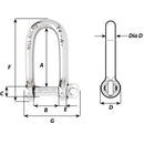 Wichard Self-Locking Long D Shackle - 10mm Diameter - 13/32"