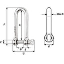 Wichard HR Long D Shackle - 10mm Diameter - 25/64"