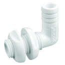 Attwood White Plastic 90 Degree Thru-Hull Connector - 3/4" Inner Diameter