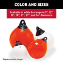 TAYLOR MADE PRODUCTS Tuff End Buoy, Orange (15") – Flexible, Strong, Marine-Grade Vinyl Buoy for 25-40 Foot Boats – Easy-to-use, Trivalve™ Inflates with Standard Ball Pump – 2020108089