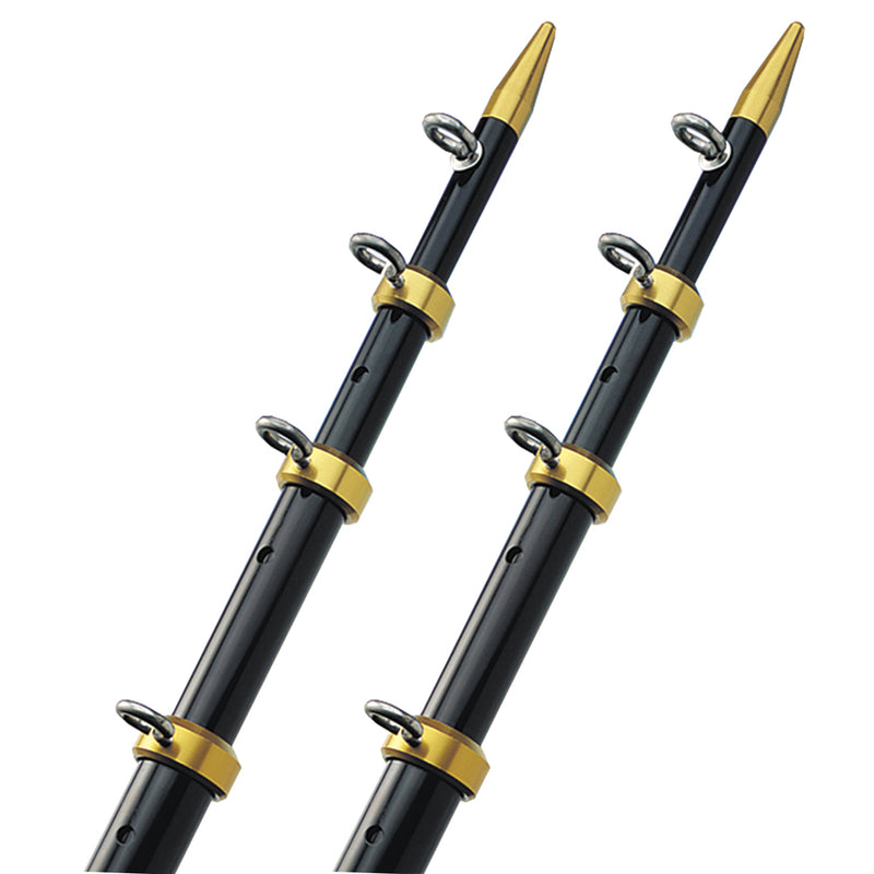 TACO 15' Telescopic Outrigger Poles HD 1-1/2" - Black/Gold