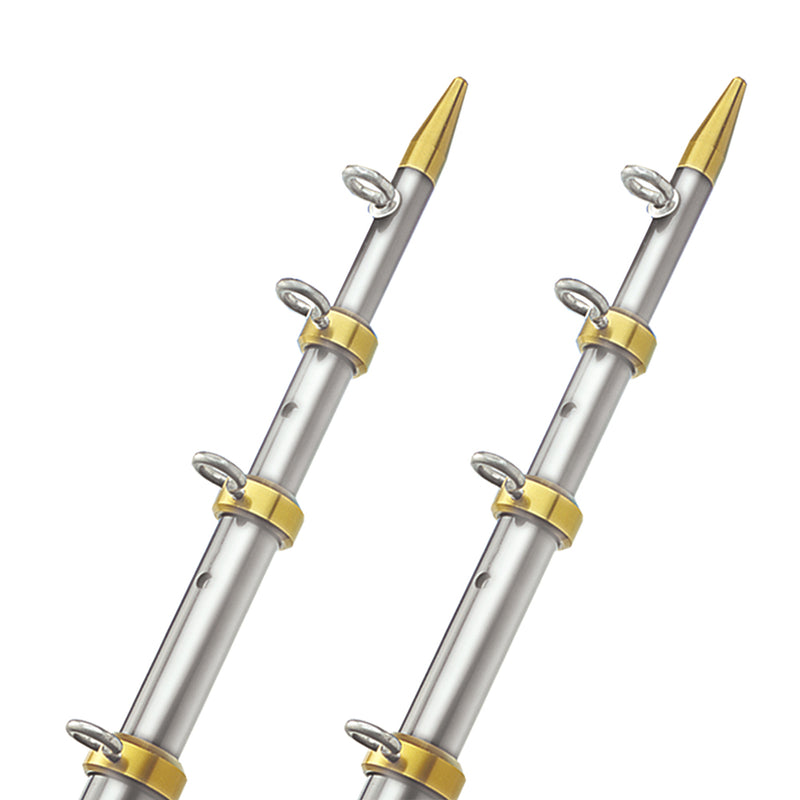 TACO 18' Telescopic Outrigger Poles HD 1-1/2" - Silver/Gold