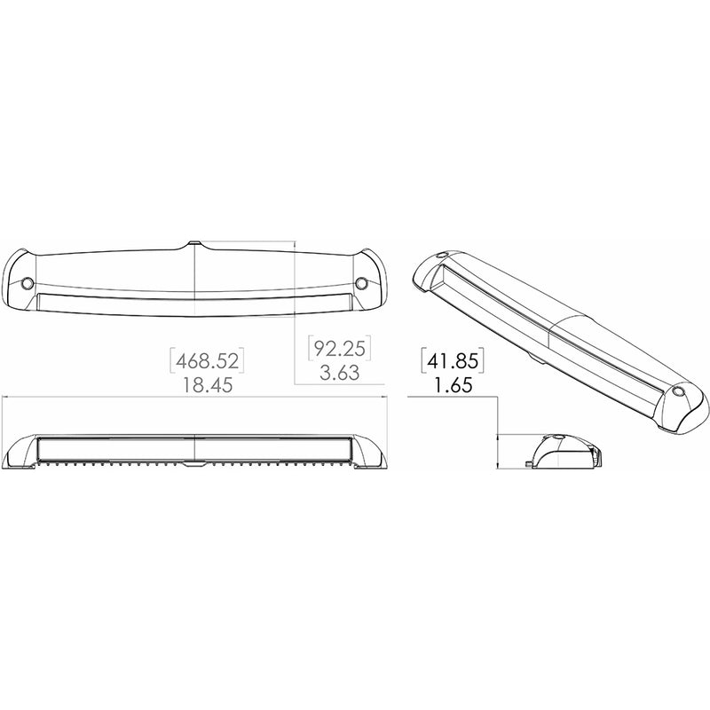 Lumitec Razor Light Bar -Flood - Flush Mount - White