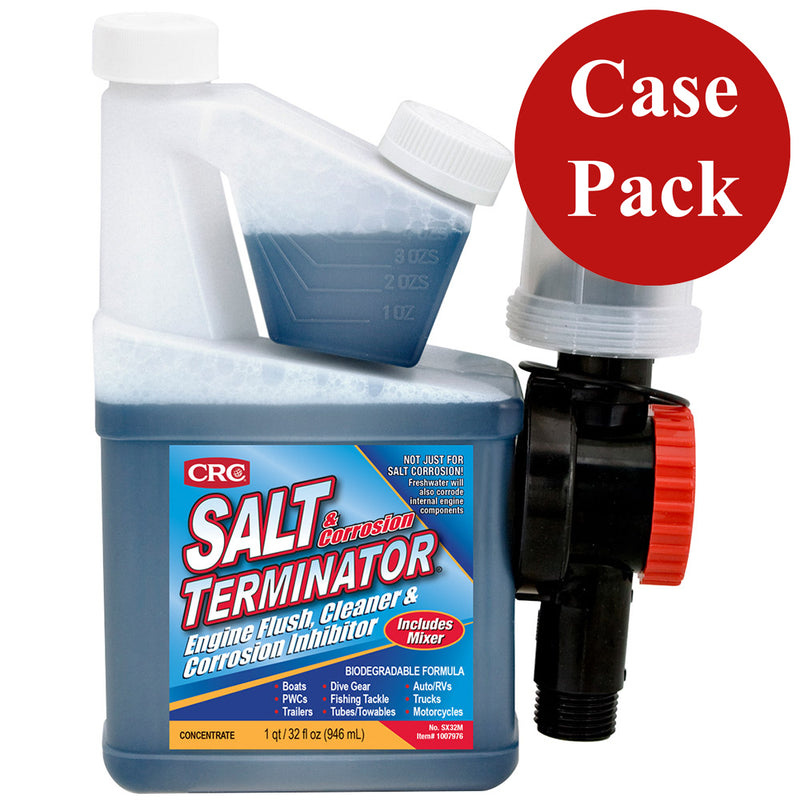 CRC SX32M Salt Terminator® Engine Flush, Cleaner & Corrosion Inhibitor w/Mixer Unit - 32 FL Oz *Case of 6