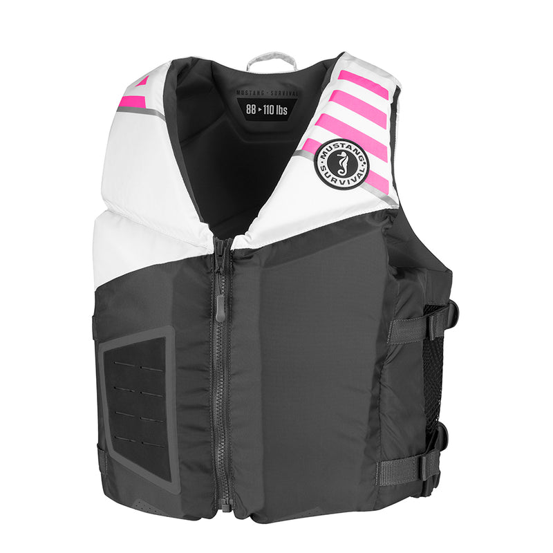 Mustang Rev Young Adult Foam Vest - Gray, White & Pink