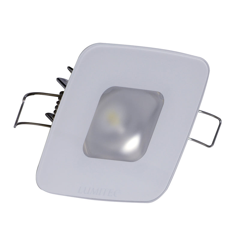 Lumitec Square Mirage Down Light - White Dimming, Red/Blue Non-Dimming - Glass Housing - No Bezel