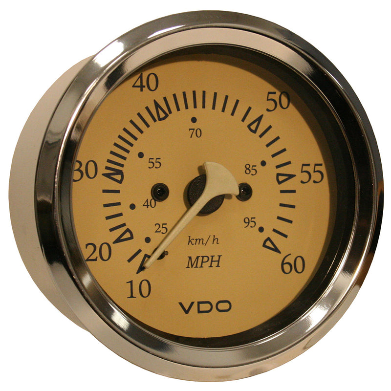 VDO Allentare Teak 60MPH 3-3/8" (85mm) Pitot Speedometer