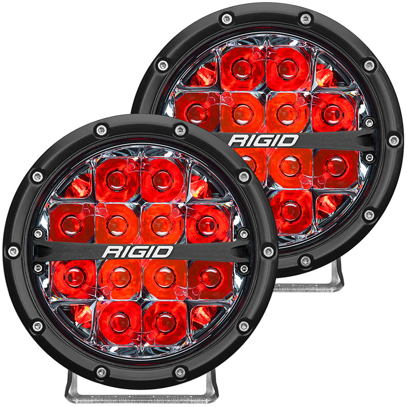 RIGID Industries 360-Series 6" LED Off-Road Fog Light Spot Beam w/Red Backlight - Black Housing