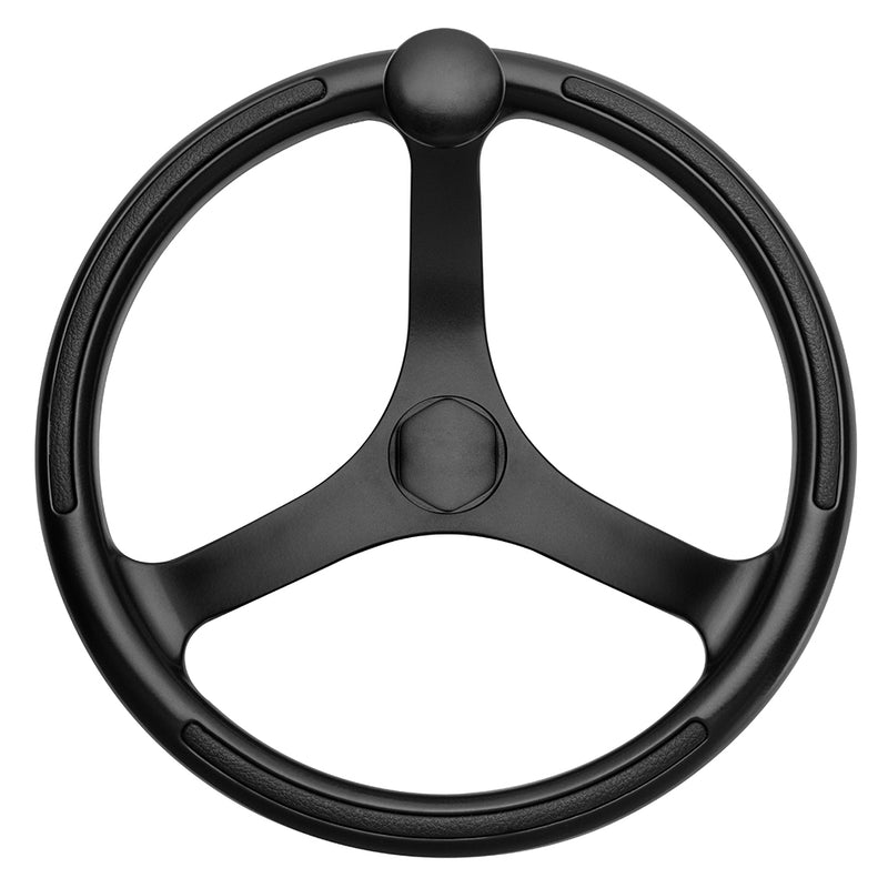 Schmitt & Ongaro Primus Wheel 13.5" Black 3/4" Tapered Shaft w/Knob Finger Grips - Black Powder Coat