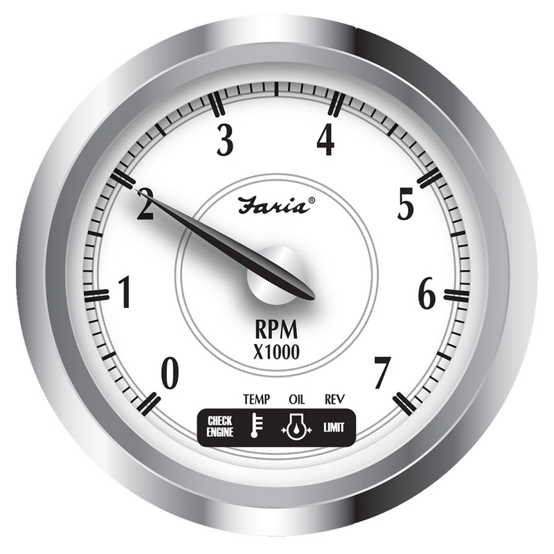 Faria Newport SS 4" Tachometer w/System Check Indicator f/Suzuki Gas Outboard - 0 to 7000 RPM