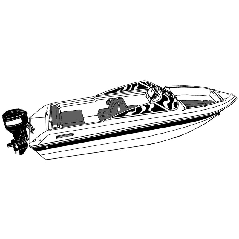 Carver Performance Poly-Guard Styled-to-Fit Boat Cover f/19.5' V-Hull Runabout Boats w/Windshield & Hand/Bow Rails - Grey