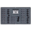 BEP AC Circuit Breaker Panel w/Digital Meters, 16SP 2DP AC230V ACSM Stainless Steel Horizontal