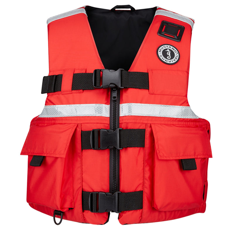 Mustang SAR Vest with SOLAS Reflective Tape - XXX-Large - Red