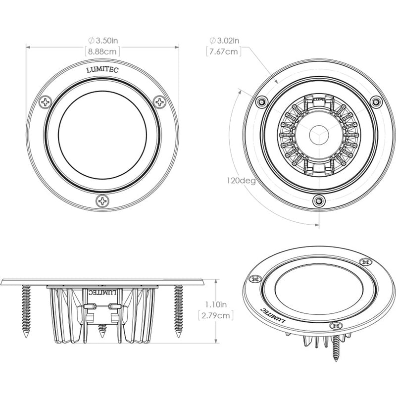 Lumitec Shadow - Flush Mount Down Light - Polished Finish - Spectrum RGBW