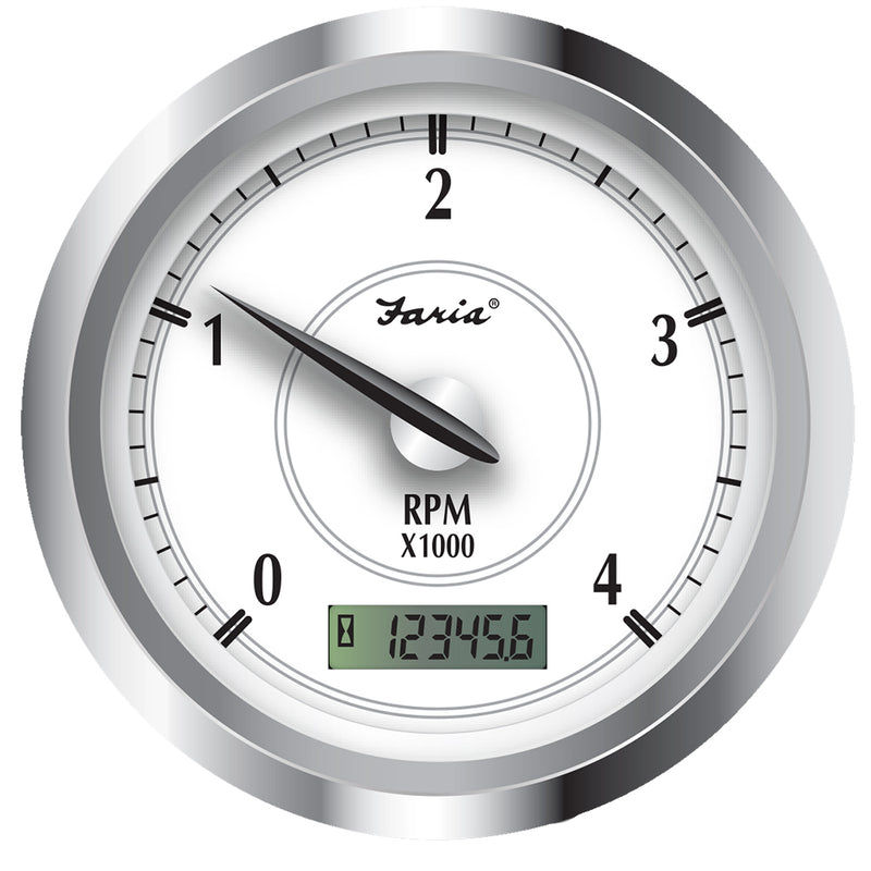 Faria Newport SS 4" Tachometer w/Hourmeter f/Diesel w/Magnetic Pick-Up - 4000 RPM