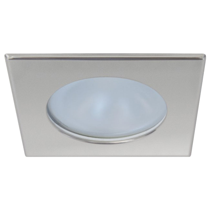 Quick Blake XP Downlight LED -  6W, IP66, Spring Mounted - Square Satin Bezel, Round Warm White Light