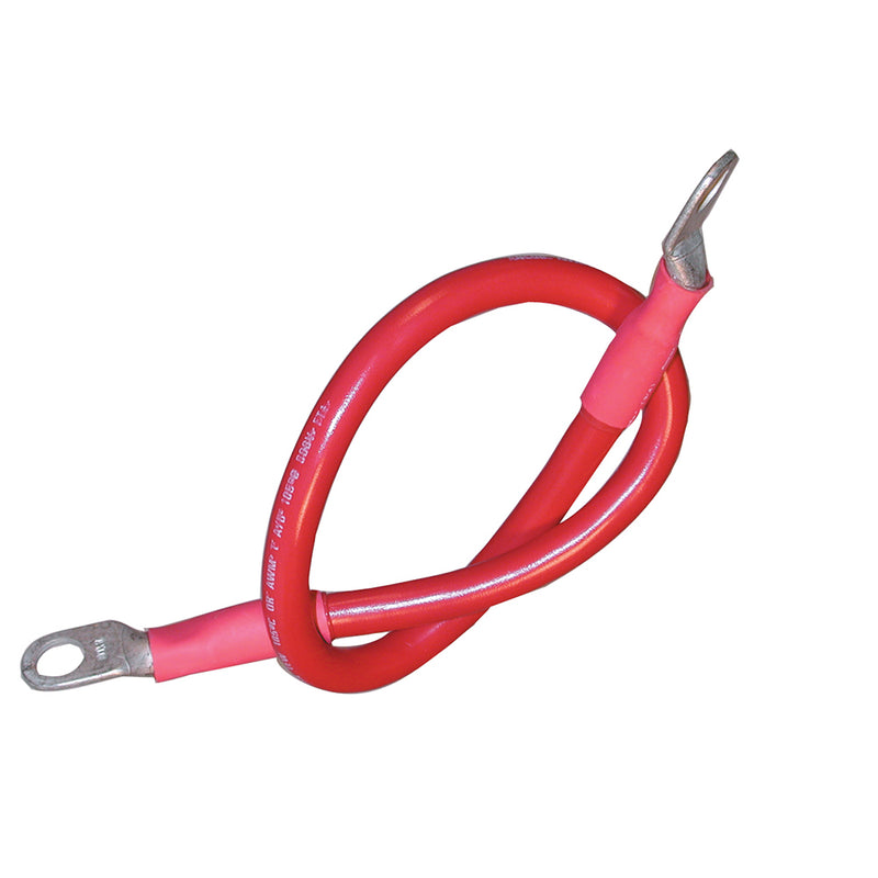 Ancor Battery Cable Assembly, 2 AWG (34mm2) Wire, 3/8" (9.5mm) Stud, Red - 18" (45.7cm)