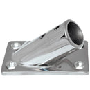 Whitecap 7/8" O.D. 30° Rectangle Base SS Rail Fitting