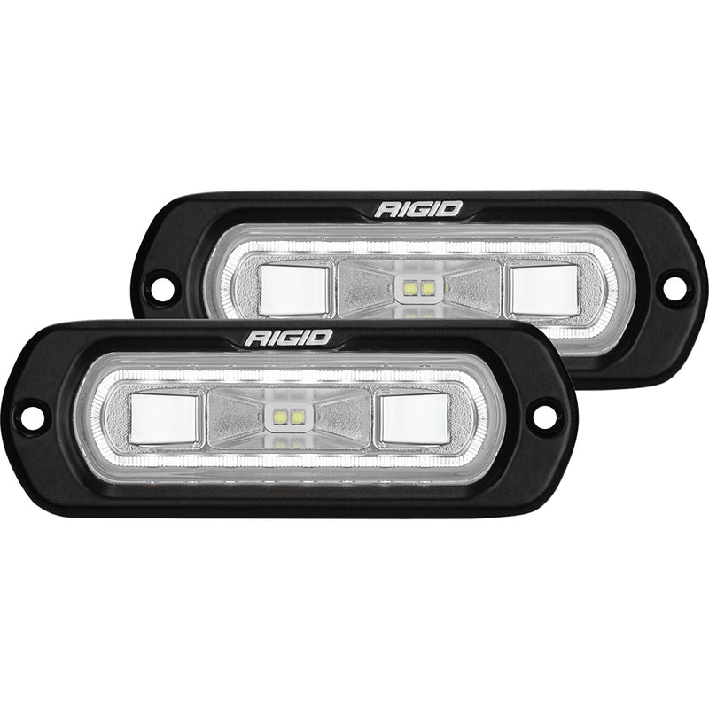 RIGID Industries SR-L Series Flush Mount Spreader Light - Black Housing - White Halo