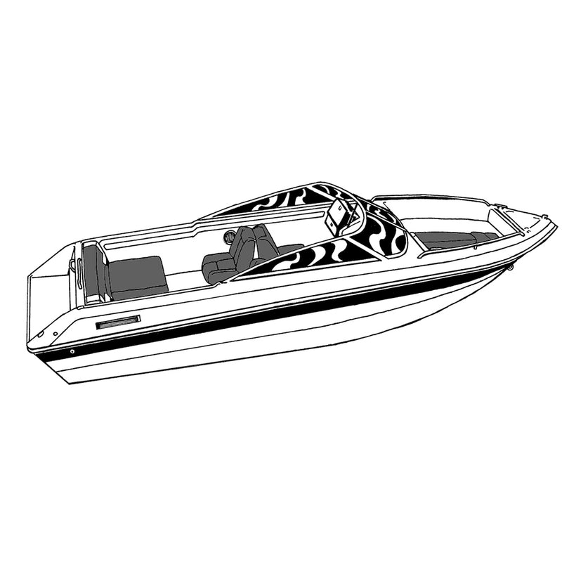 Carver Performance Poly-Guard Styled-to-Fit Boat Cover f/17.5' Sterndrive V-Hull Runabout Boats (Including Eurostyle) w/Windshield & Hand/Bow Rails - Grey