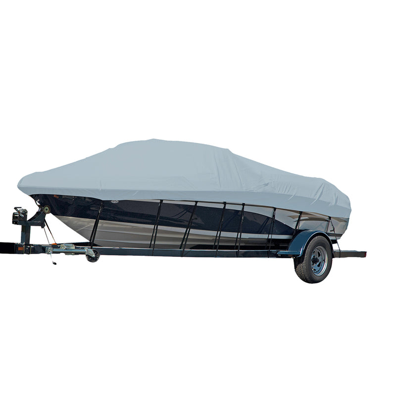 Carver Performance Poly-Guard Styled-to-Fit Boat Cover f/20.5' Sterndrive V-Hull Runabout Boats (Including Eurostyle) w/Windshield & Hand/Bow Rails - Grey