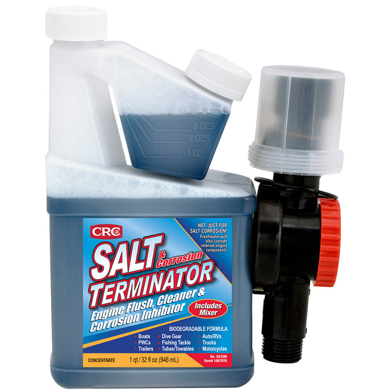 CRC SX32M Salt Terminator® Engine Flush, Cleaner & Corrosion Inhibitor w/Mixer Unit - 32 FL Oz