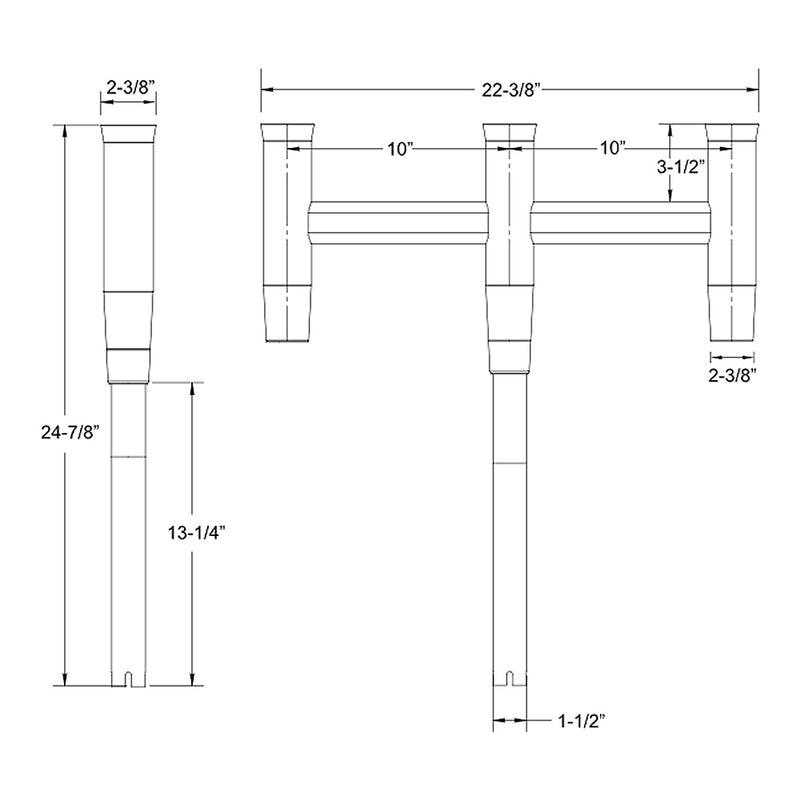 TACO Deluxe Trident Rod Holder Cluster Straight w/Tool Caddy