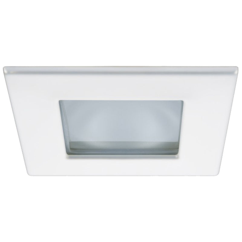 Quick Marina XP Downlight LED - 6W, IP66, Spring Mounted - Square White Bezel, Square Warm White Light