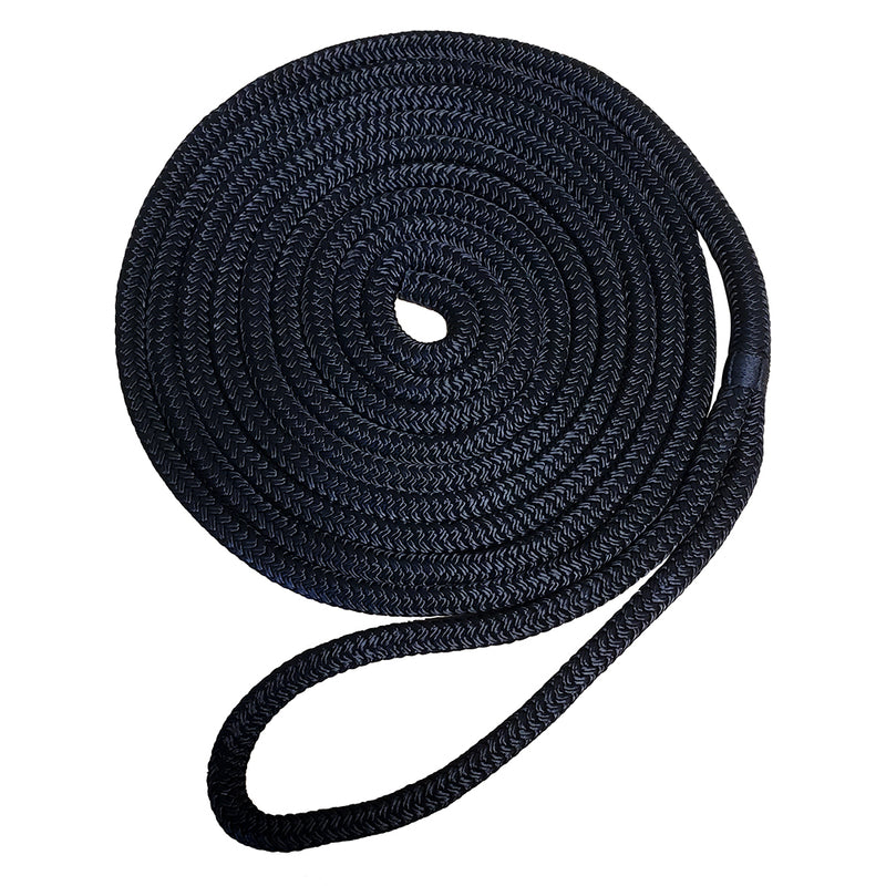 Robline Premium Nylon Double Braid Dock Line - 5/8" x 25' - Black