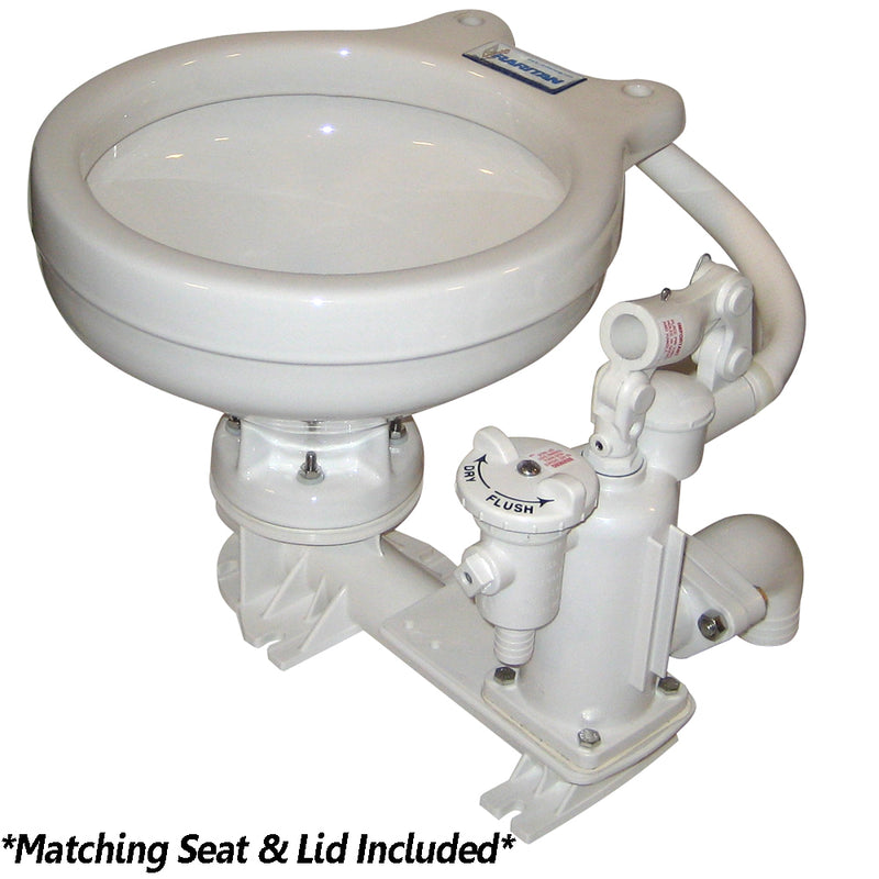 Raritan Standard Manual Toilet - White - Marine Size Bowl