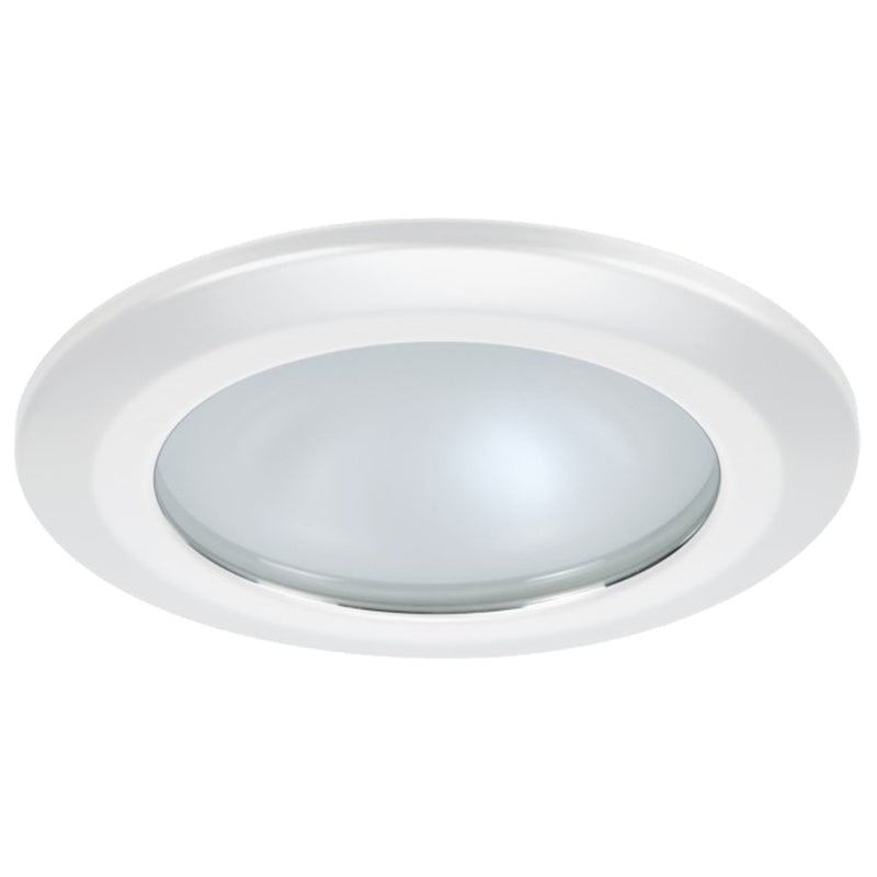 Quick Kor XP Downlight LED - 6W, IP66, Spring Mounted - Round White Bezel, Round Warm White Light