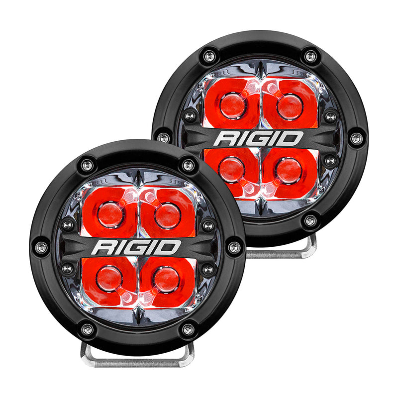 RIGID Industries 360-Series 4" LED Off-Road Spot Beam w/Red Backlight - Black Housing