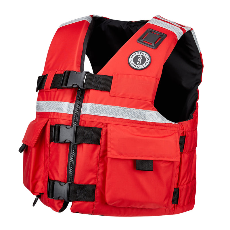 Mustang SAR Vest w/SOLAS Reflective Tape - Small - Red