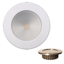 Lunasea &ldquo;ZERO EMI&rdquo; Recessed 3.5&rdquo; LED Light - Warm White, Blue w/White Stainless Steel Bezel - 12VDC