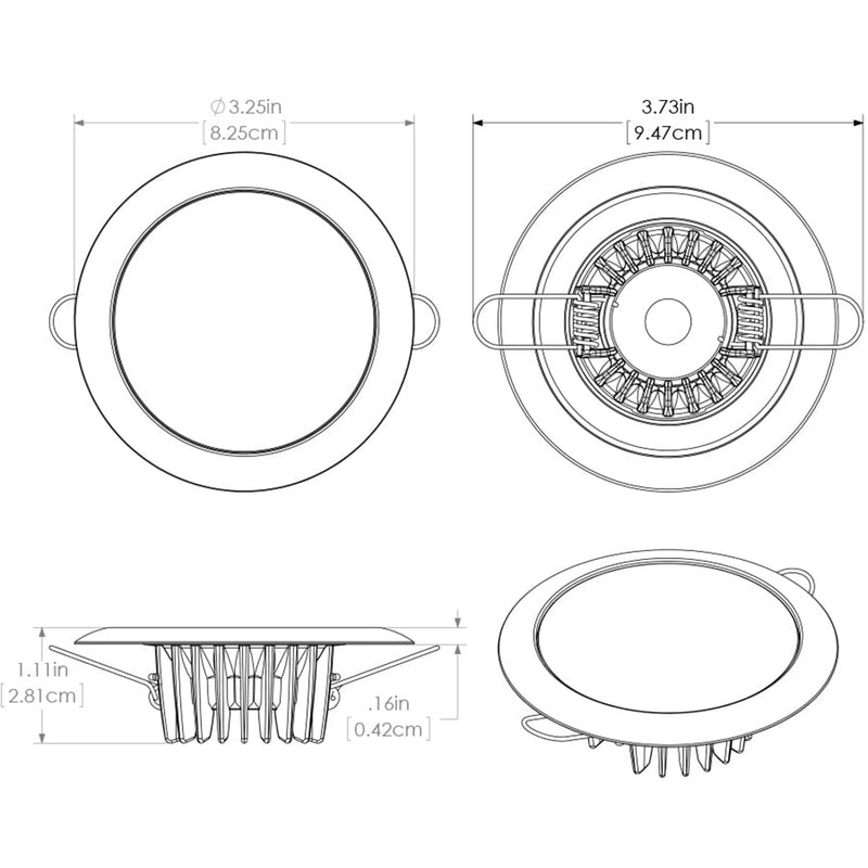 Lumitec Mirage - Flush Mount Down Light - Glass Finish/White Bezel - 2-Color White/Blue Dimming