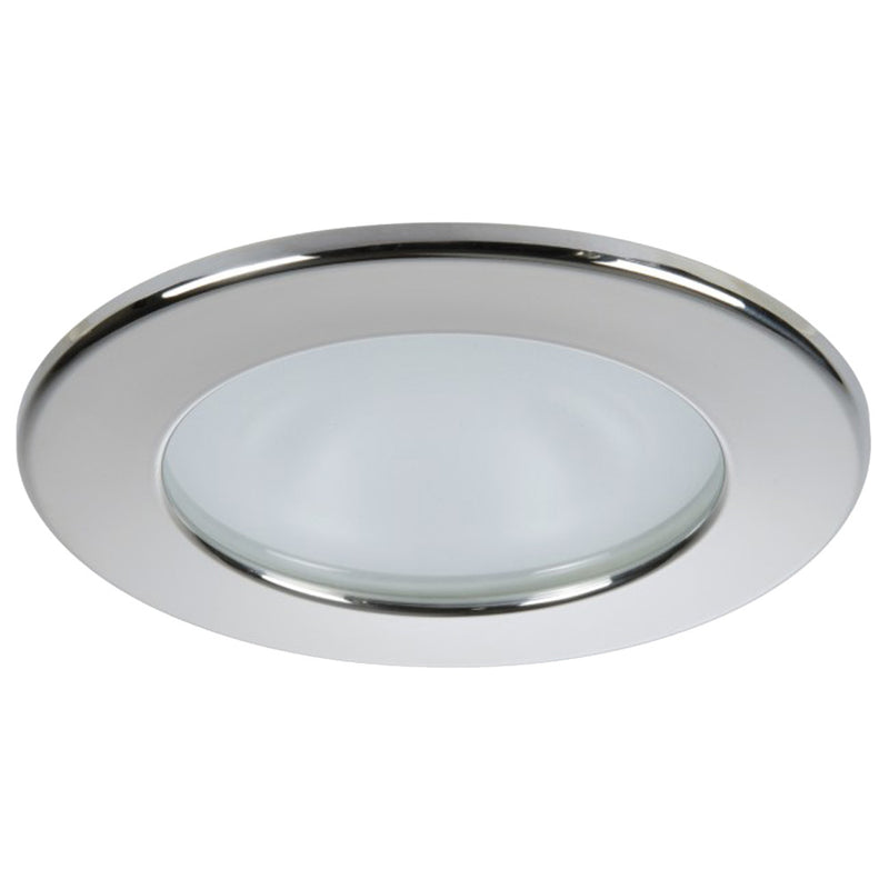 Quick Kai XP Downlight LED - 4W, IP66, Screw Mounted - Round Stainless Bezel, Round Warm White Light