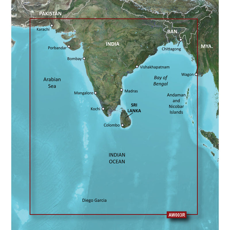 Garmin BlueChart® g2 HD - HXAW003R - Indian Subcontinent - microSD™/SD™