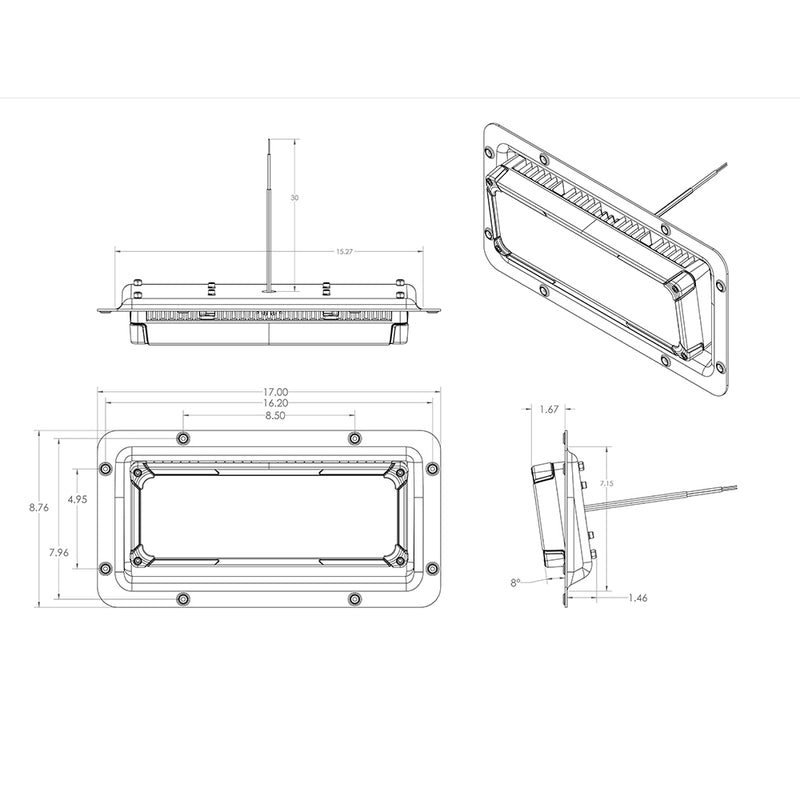 Lumitec Maxillume tr150 LED Flood Light - Recessed Mount