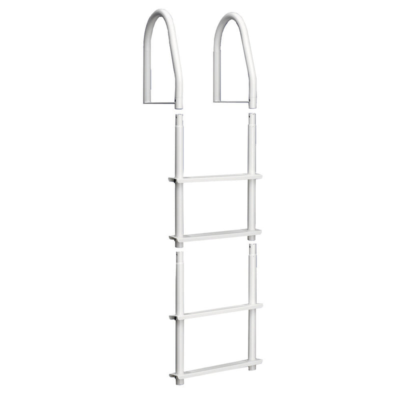 Dock Edge Fixed 4 Step Ladder Bright White Galvalume