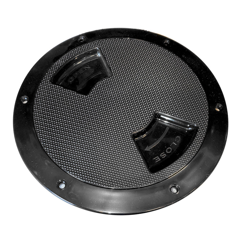 Sea-Dog Quarter-Turn Textured Deck Plate w/Internal Collar - Black - 5"