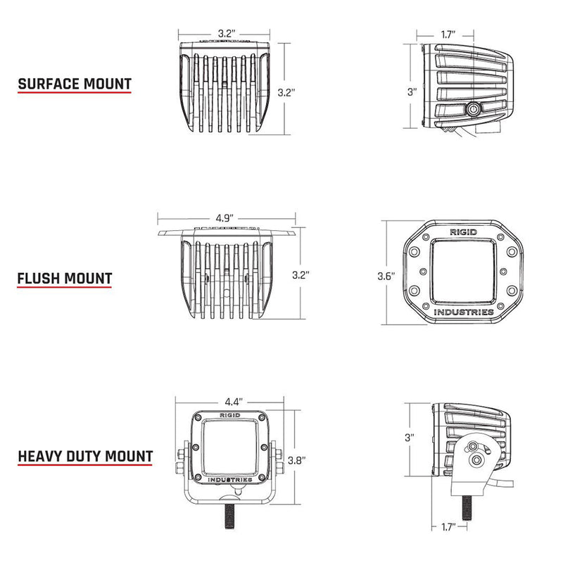 RIGID Industries D-Series PRO Specter-Diffused LED - Pair - Black