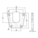 TACO Stainless Steel Mounting Bracket f/Side Mount Table Pedestal