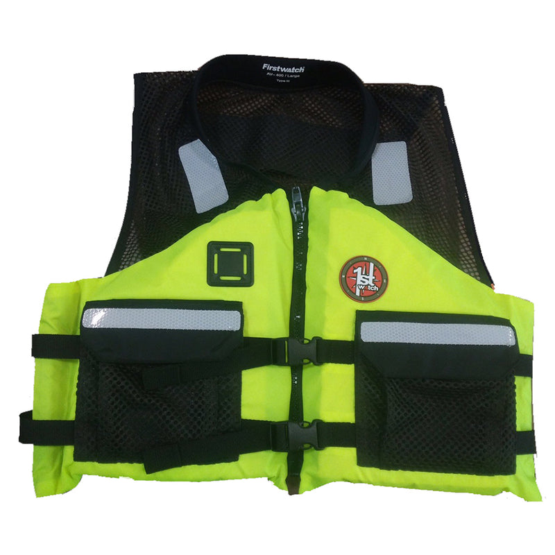 First Watch AV-500 Industrial Mesh Vest (USCG Type III) - Hi-Vis Yellow/Black - Large