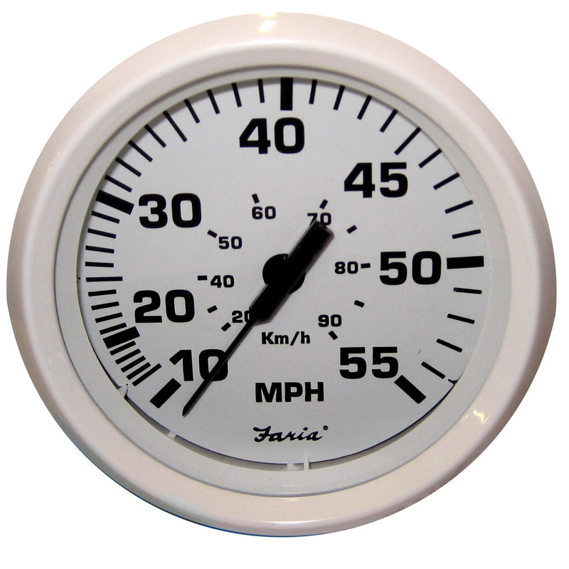 Faria Dress White 4" Speedometer - 55MPH (Mechanical)