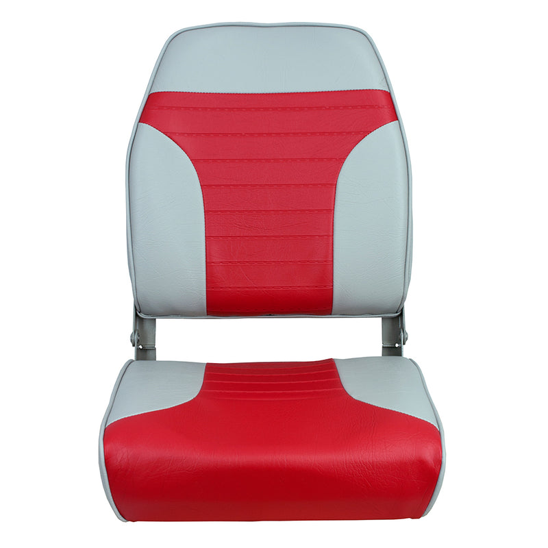 Springfield High Back Multi-Color Folding Seat - Red/Grey